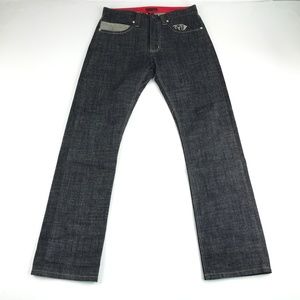 Diamond x Knowledge Mens   Embroidered Jeans 30